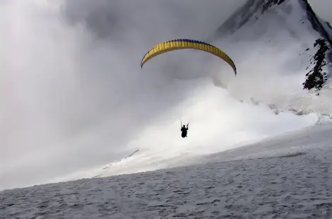 Heli Paragliding on Pigne d’Arolla in the Swiss Alps