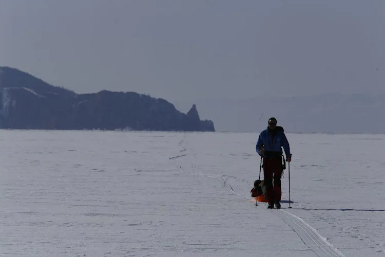 12-day snowshoeing expedition across Lake Baikal, Siberia