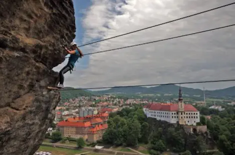 Via Ferrata course on “Shepherd’s Wall” in Děčín, Czech Republic