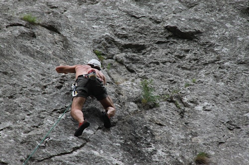 Rock climbing on Castle Mountain: Brewer Buttress