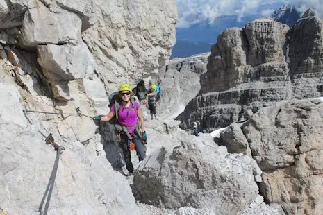 3-day hut-to-hut hiking and via ferrata in the Brenta-Dolomites