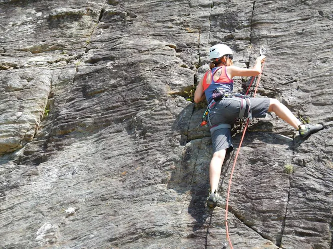 Multi-pitch rock climbing course near Geneva