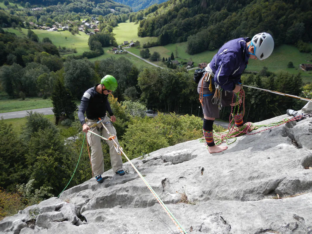 Multi-pitch rock climbing course near Geneva