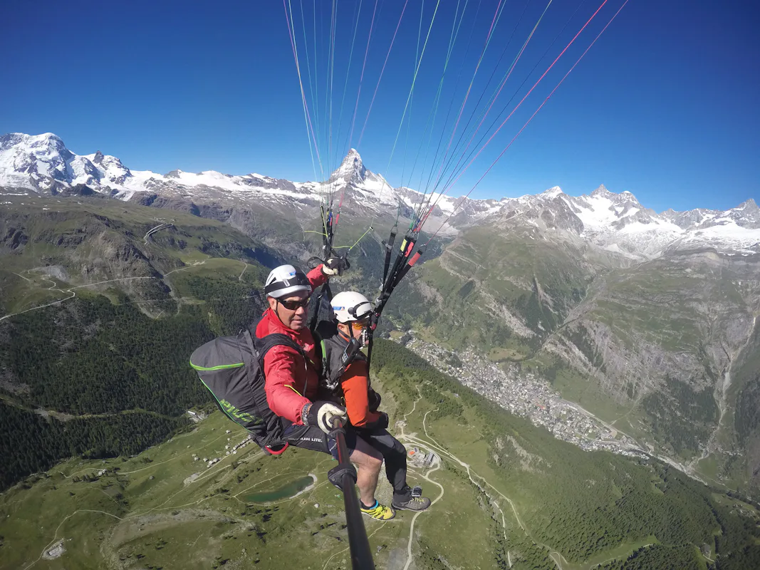 Paragliding over glaciers from Klein Matterhorn near Zermatt | Switzerland