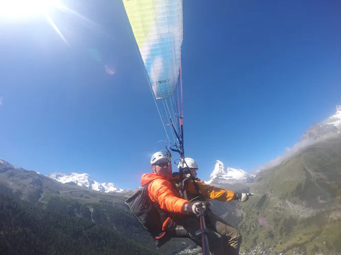Paragliding above Zermatt from Rothorn (3100m)