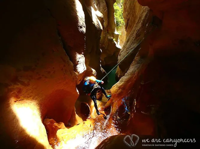 Advanced canyoning day in Mascun Canyon, Sierra de Guara