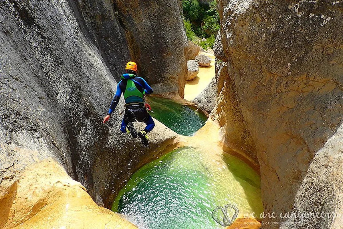 Advanced canyoning day in Mascun Canyon, Sierra de Guara | Spain