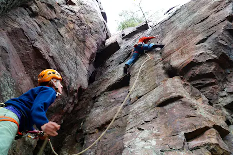 Top rope anchor course in Devil’s Lake State Park