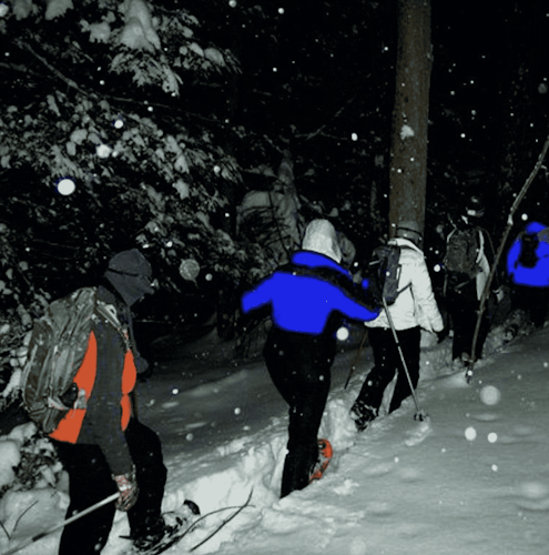 Sorteny Nature Park night guided snowshoeing tour
