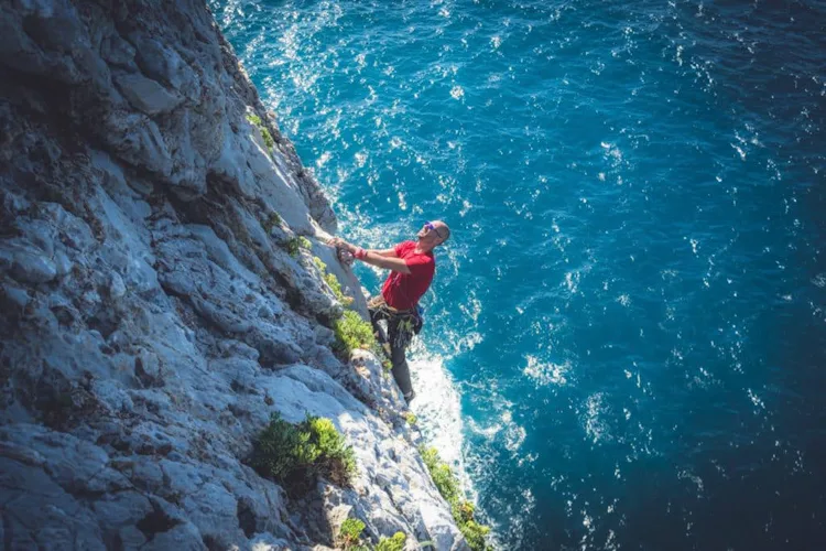 Multi-Pitch Rock Climbing on the Sea in Pranu Sartu, Sardinia