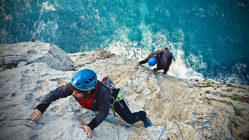 Multi-Pitch Rock Climbing on the Sea in Pranu Sartu, Sardinia