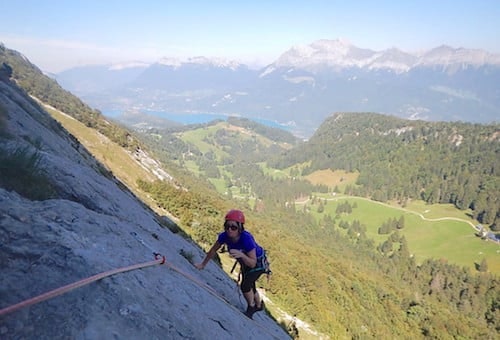 Multi-pitch rock climbing routes around Annecy