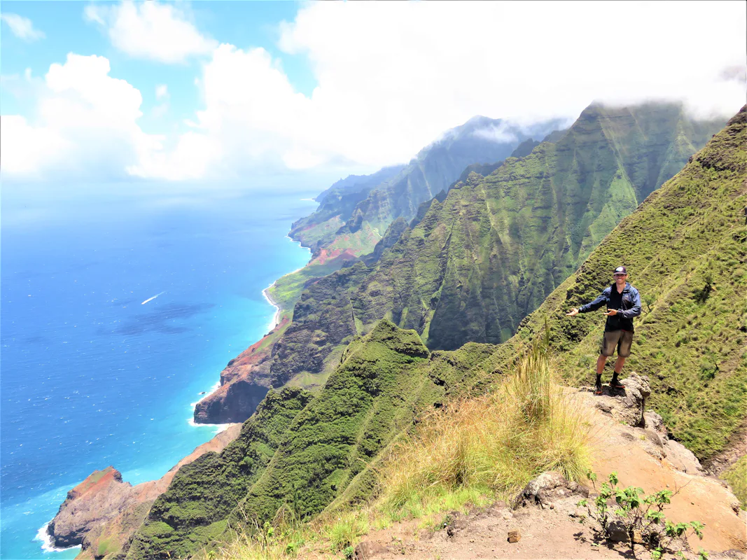 Napali Coast Cliff Top Hiking day in Kauai | United States