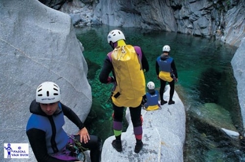 Val Bodengo canyoning in northern Italy (intermediate)