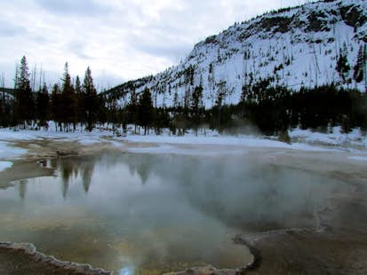 Snowshoeing day in Yellowstone National Park