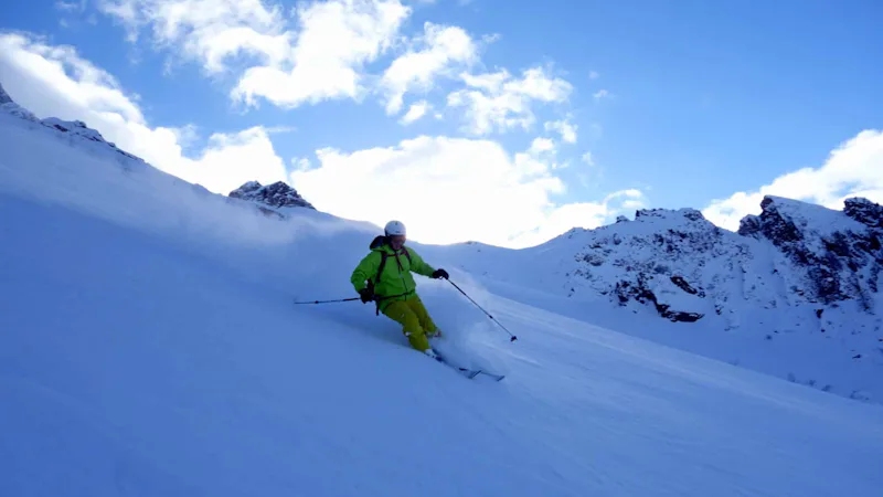 Freeride ski in Passo Tonale Adamello Range