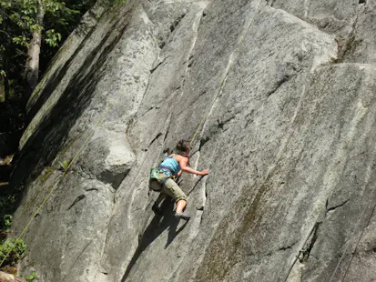 Rock climbing day in Clifton, ME