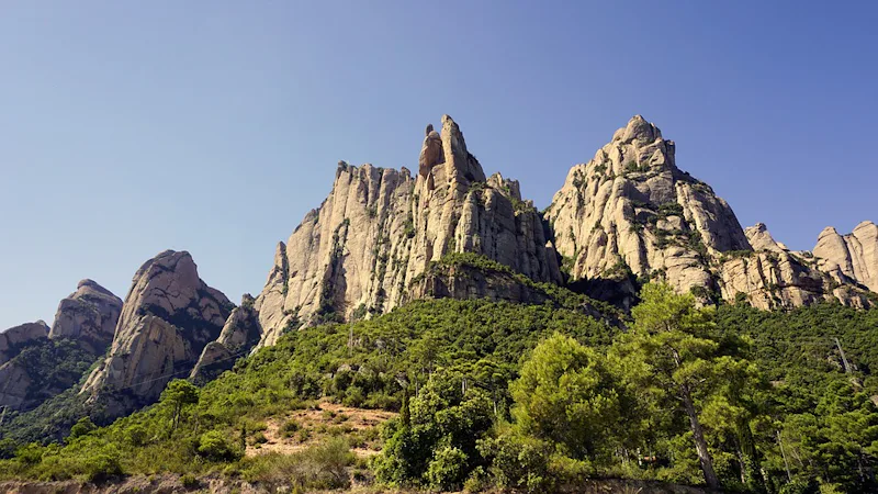 Montserrat multi-pitch rock climbing