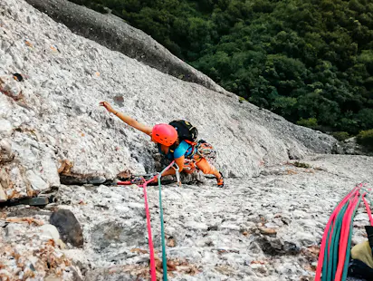Multi-pitch rock climbing in Montserrat