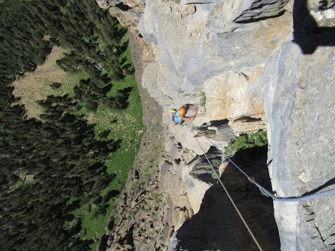 Multi-pitch climbing in the Ordesa Valley