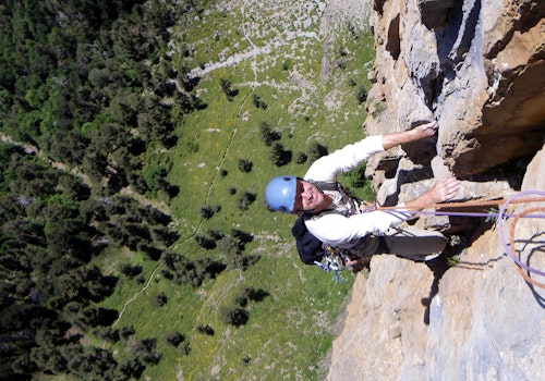 Multi-pitch climbing in Ordesa National Park, Pyrenees