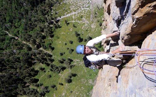 Multi-pitch climbing in Ordesa National Park, Pyrenees