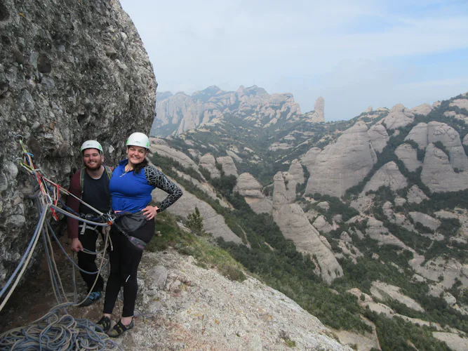 Multi-pitch climbing in Montserrat, Catalonia