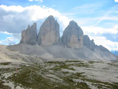 Alpine climbing on Cima Piccola, in the Dolomites