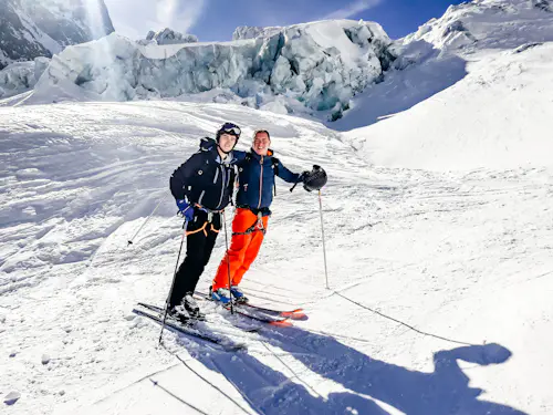 Saint-Gervais Mont Blanc ski touring and freeride day trip. Off piste  skiing trip. IFMGA guide