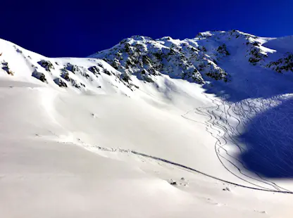 Deep snow skiing course in Central Switzerland