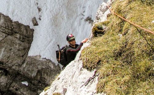 Multi-pitch climbing in Triglav: Slovenian route