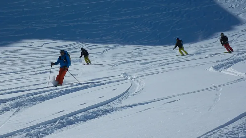 Verbier off piste skiing with Guy