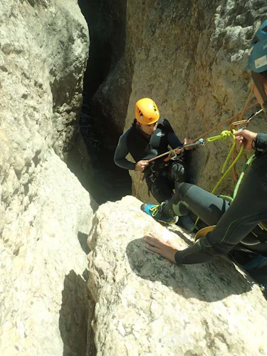Formiga and Gorgonchón Challenging Canyoning day in Sierra de Guara.