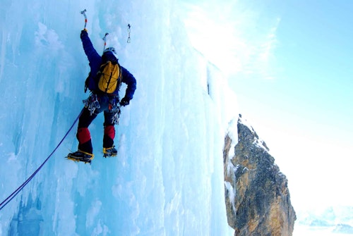 Guided ice climbing day trips in the Dolomites