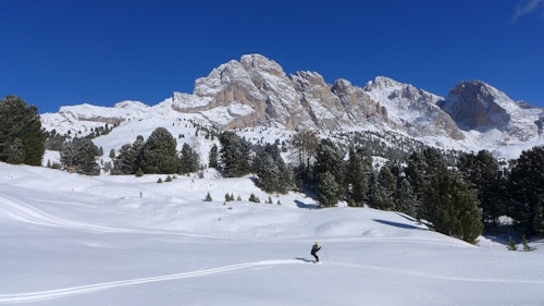 Guided off-piste skiing days in the Dolomites