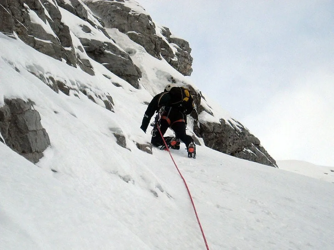 Sella Nevea Italy winter climbing