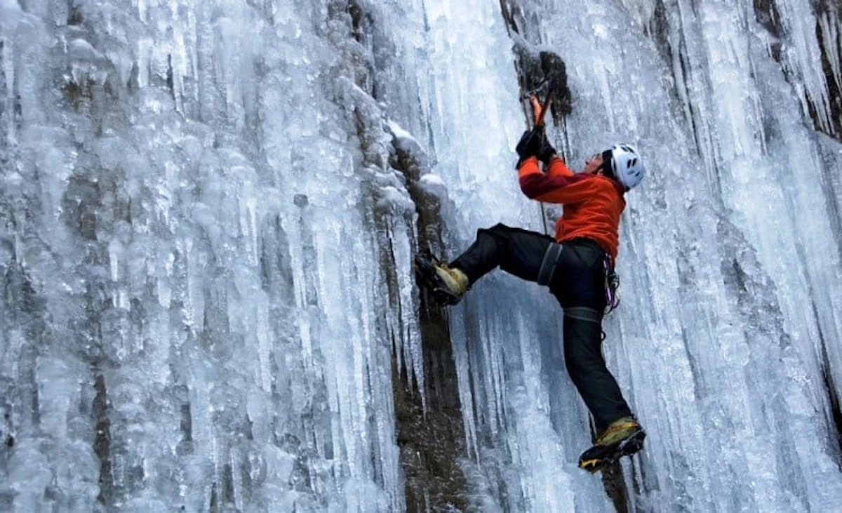 Ice climbing waterfalls in Sesto
