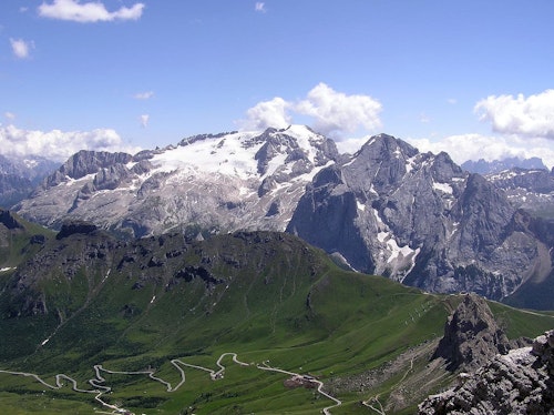 Marmolada ascent via West Ridge Via ferrata, Dolomites