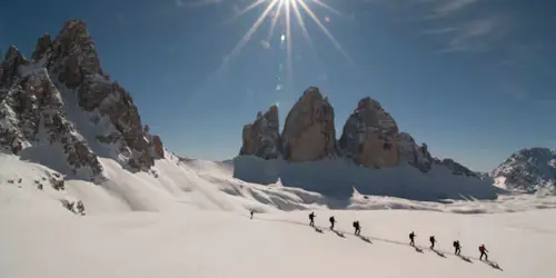 Ski de randonnée dans les Tre Cime di Lavaredo pour les débutants
