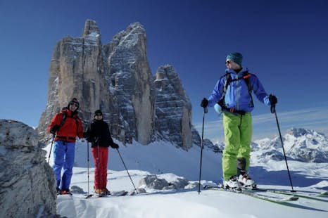 Excursion d'une journée à ski de randonnée aux Tre Cime dans les Dolomites