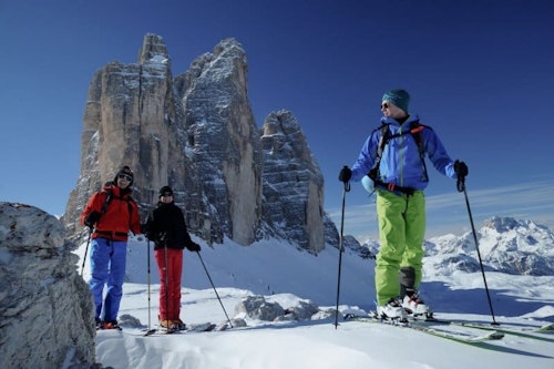 Excursion d'une journée à ski de randonnée aux Tre Cime dans les Dolomites