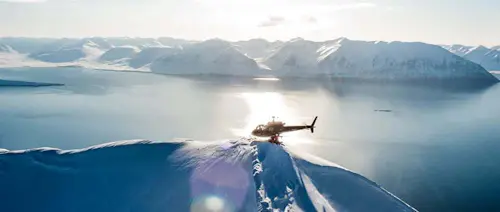 Guided Heliskiing and Heliboarding in Troll Peninsula, Iceland