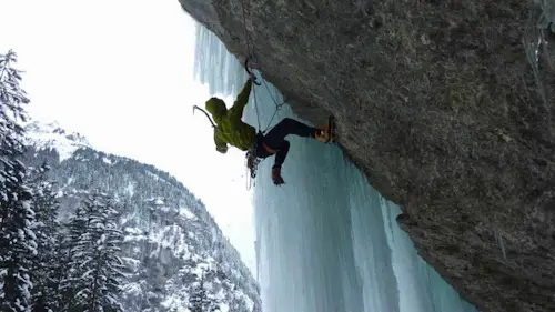 Ice climbing day in Brunnital, Central Switzerland