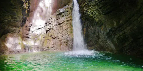 Canyoning in Kozjak waterfall, Soča Valley