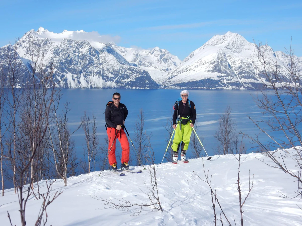 Midnight sun ski touring week Lyngen Norway