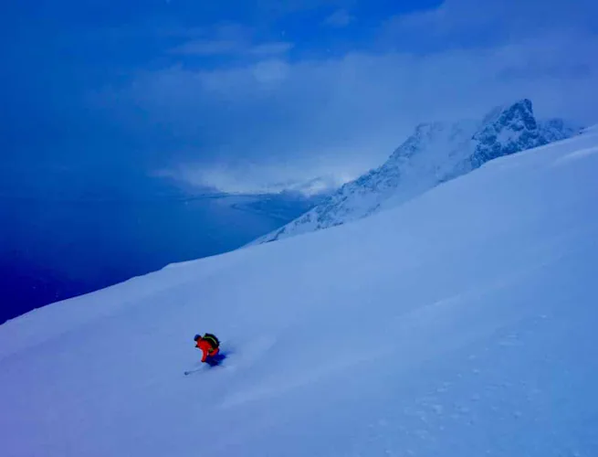 Ski touring in the Lygen Alps