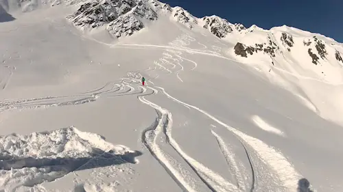 Freeride ski day in Andermatt, Switzerland