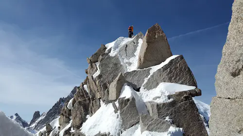 Alpine climbing in Mont Blanc massif
