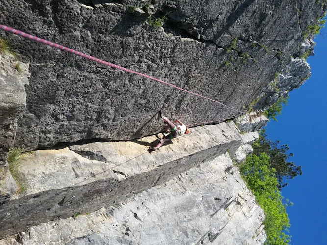 Pont a Lesse guided rock climbing