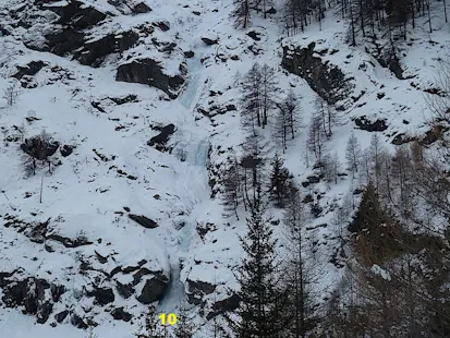 Ice climbing in Cascata Sentiero dei Troll, Cogne Valley